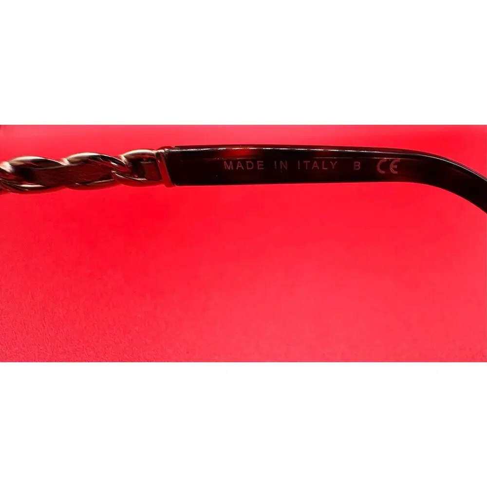 Chanel 3221-Q Gold Tone Intertwine Chain Link Tortoise 51-15-135 Eye Glasses
